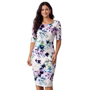 AX Paris Floral Bodycon Dress Elegant Cocktail Party Midi Dress 8